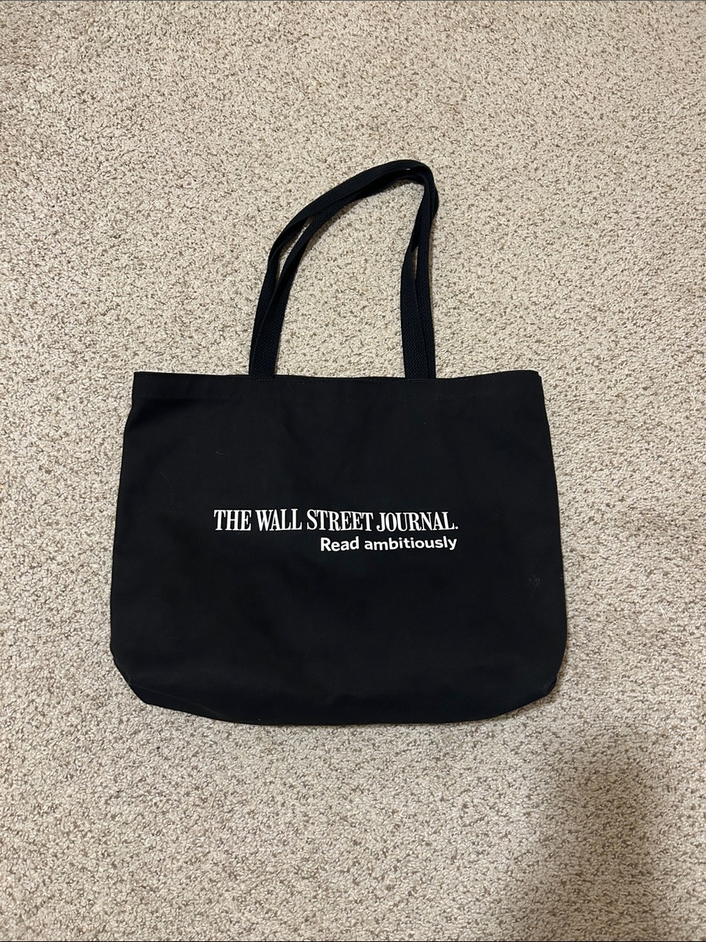 The Wall Street Journal Black Logo Tote Bag
